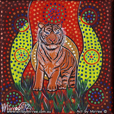 Year of the Water Tiger Dreaming Contemporary Aboriginal Art Original Painting by Mirree